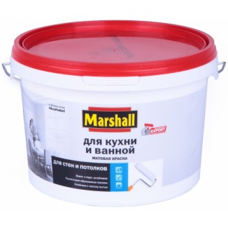 Краска для кухни и ванной BW белый 4,5л, Marshall