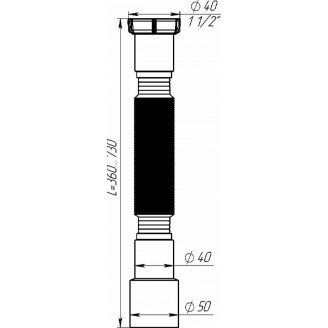 Гибкая труба 1 1/2 х40/50 (370-875мм), Aquant