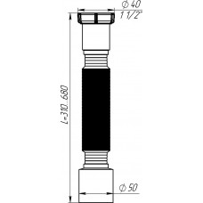 Гибкая труба 1 1/2 х50 (320-825мм), Aquant 