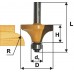 Фреза кромочная калевочная 15,8х6мм хв.8мм, Энкор
