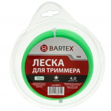 Леска для триммера 4мм, 15м, звезда, Bartex