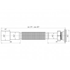 Сифон гофрированный 1 1/4*40/ 50 (391-801мм), АНИ пласт