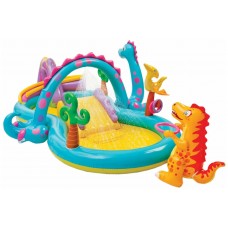 Игровой центр-бассейн Dinoland 333х229х112см, 290л, с горкой от 3 лет, Intex