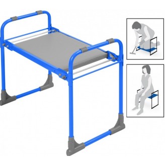 Скамейка садовая складная Перевертыш СКМ/Г голубая сиденье-МДФ+иск кожа, Nika
