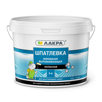 Шпатлевка латексная финишная выравнивающая для гипсокартона 1,5кг, Лакра