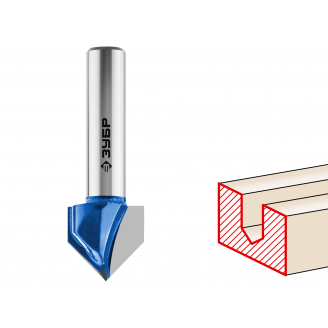 Фреза пазовая галтельная V-образная 12.7х13мм, угол 90 градусов, ЗУБР