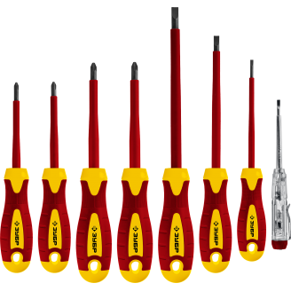 Наборы отверток диэлектрических ПРОФИ ЭЛЕКТРИК 8 предм, ЗУБР Профессионал