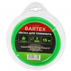 Леска для триммера 3.0мм, 15м, звезда, зеленая, Bartex