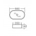 Умывальник накладной А110 560х350х140мм овальный без перелива, EvaGold