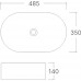 Умывальник накладной А257А 485х350х140мм овальный без перелива, EvaGold