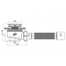 Сифон для душевого поддона 1 1/2*60 с гибкой трубой 375х40/50 хром, АНИ пласт