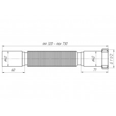 Гибкая труба 1 1/2*40 (320-730мм), АНИ пласт