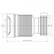 Удлинитель гибкий для унитаза выпуск 110мм (230-530мм), АНИ пласт