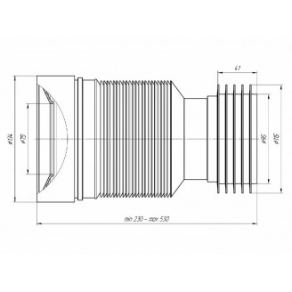 Удлинитель гибкий для унитаза выпуск 110мм (230-530мм), АНИ пласт